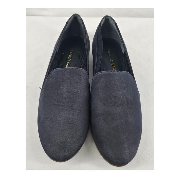 FRANCO SARTO WOMEN'S SMOKING SLIPPERS – SENATE BLUE – SIZE 8 – SUEDE WITH GORING - Picture 2 of 10